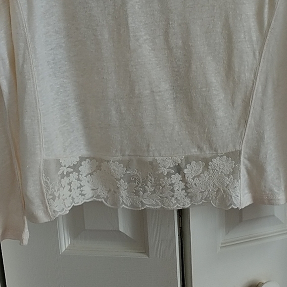 Sundance, 100% Linen & Lace Top XS - Picture 3 of 11